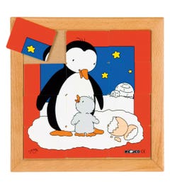 Dierenpuzzels 'Moeder en kind' - Pinguïn (12 stukjes)