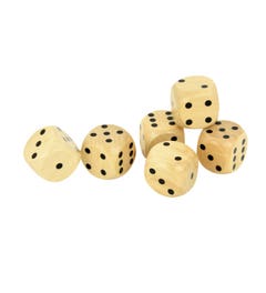 Houten dobbelstenen met stippen 1-6 | 20 mm (6 st.)