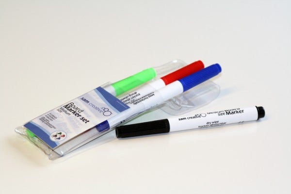 Droogwis Whiteboard stiften, ` 4 stuks (set van 5)