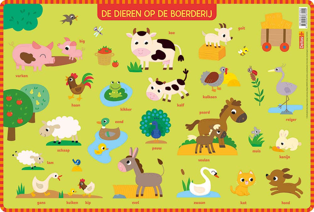 Educatieve onderlegger - Boerderijdieren