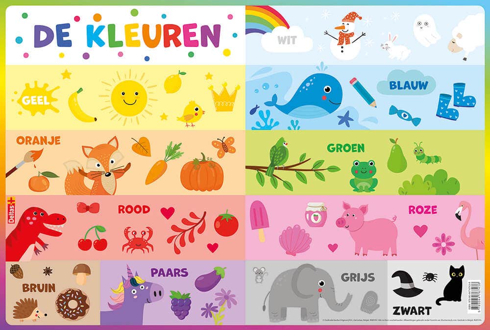 Educatieve onderlegger - de Kleuren