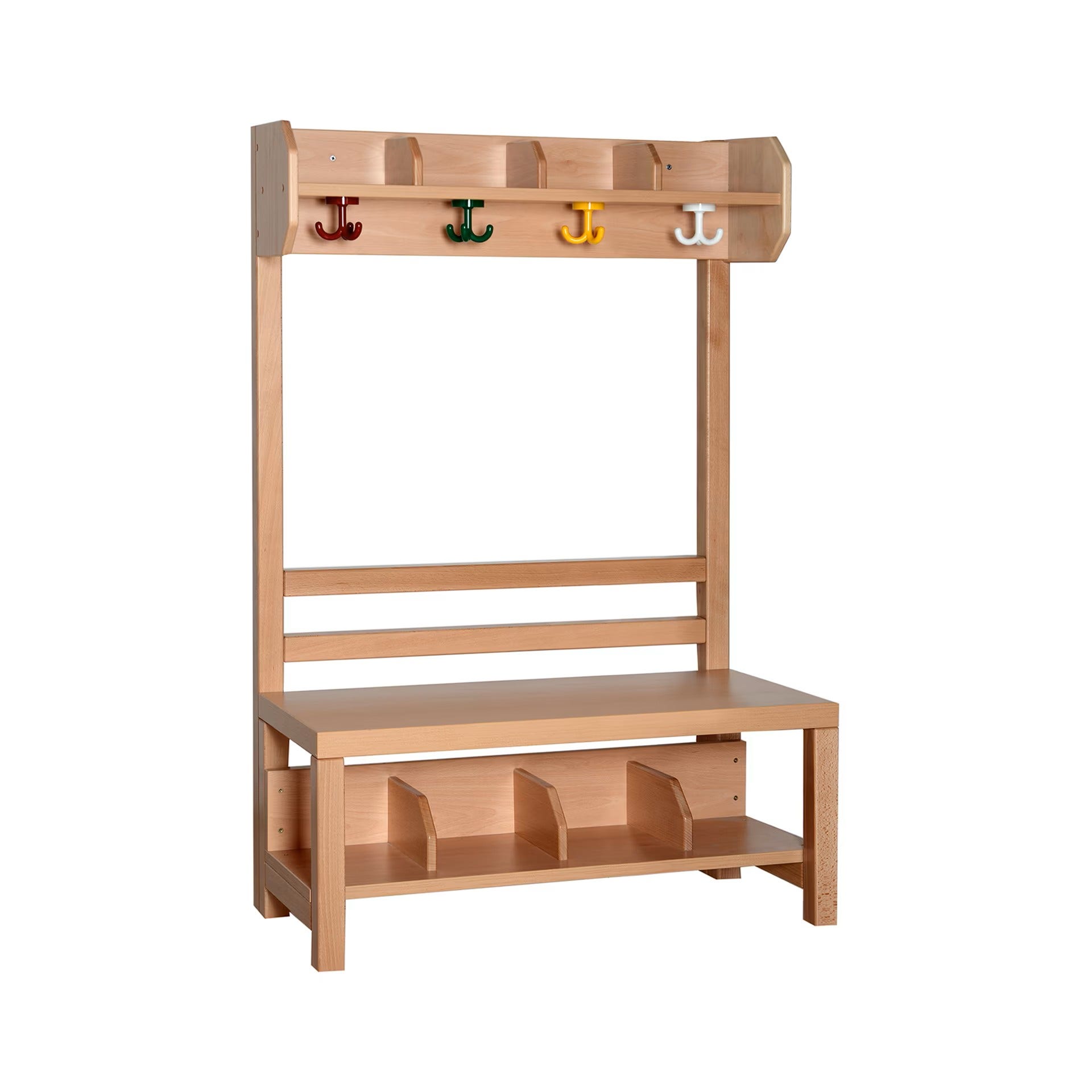 Garderobe met bank 4 haken | 80 x 130 x 39 cm