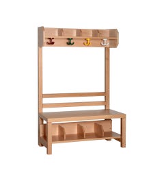 Garderobe met bank 4 haken | 80 x 130 x 39 cm