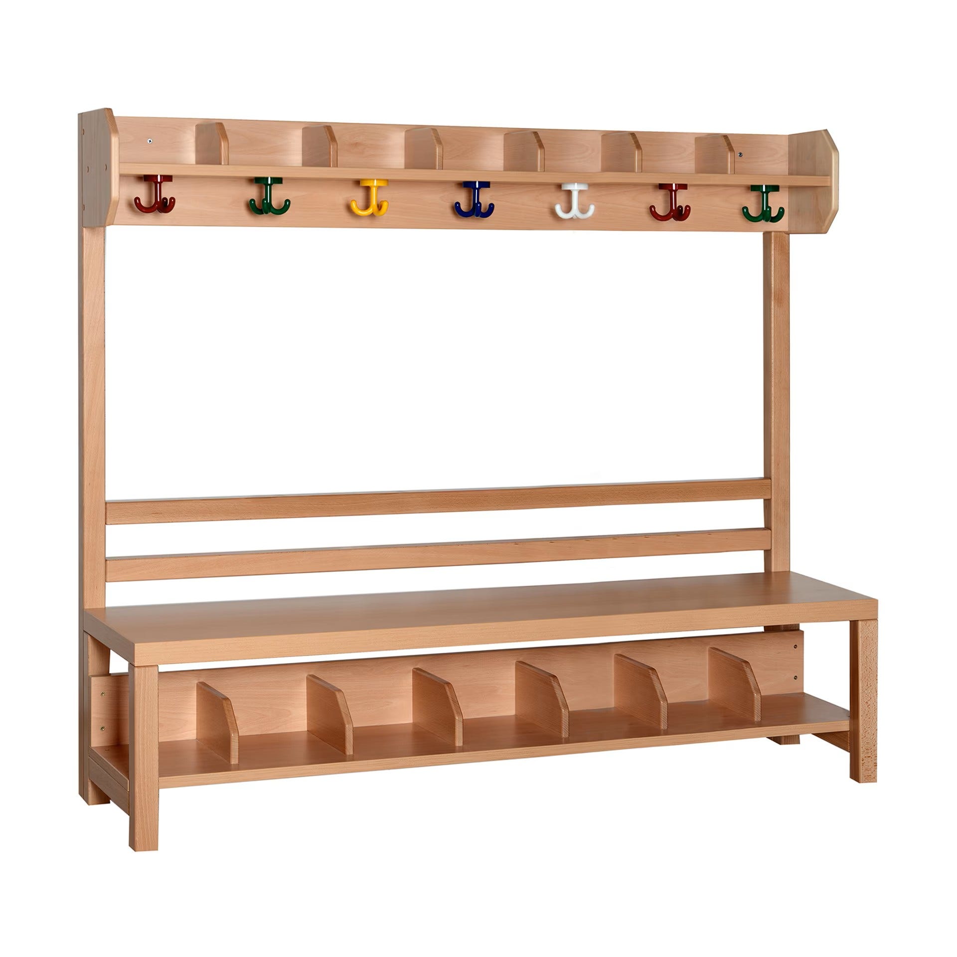 Garderobe met bank 7 haken | 140 x 130 x 39 cm