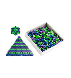 Gekleurde houten cilinders | Blauw-Groen-Paars | 555 stuks