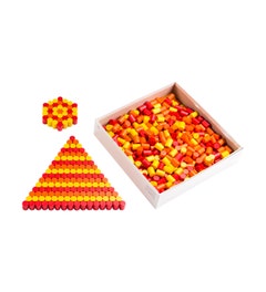 Gekleurde houten cilinders | Geel-Oranje-Rood | 555 stuks