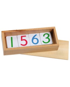 Getalkaarten (1 - 9999 - in houten opbergdoos