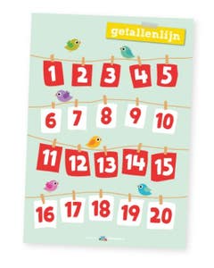 Poster rekenen middenbouw getallenlijn tot 20 - Lesmaatje