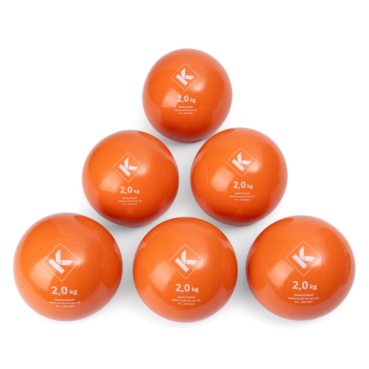 Gewichtsbal | 2 kg | Oranje (6 st.)