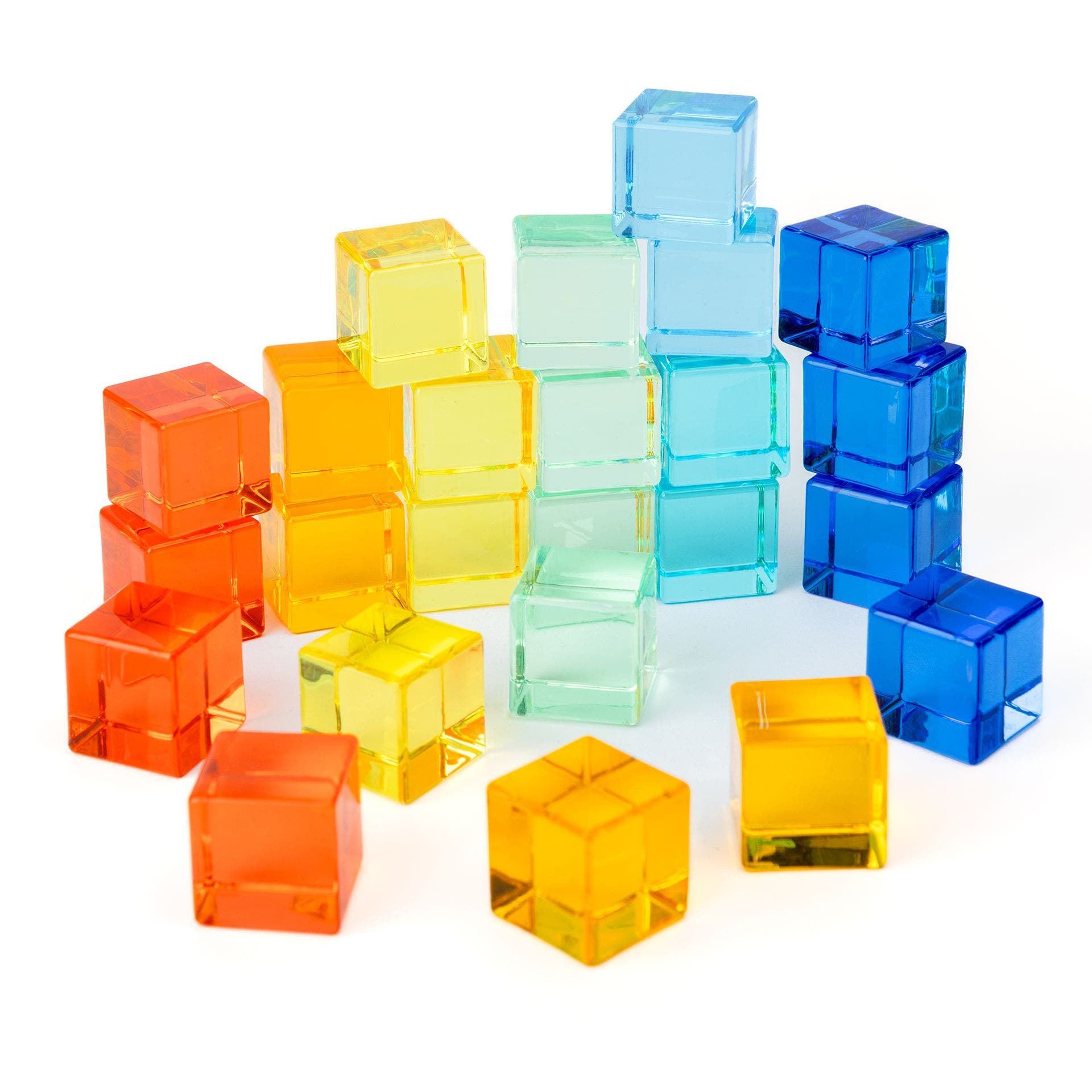 Glanzende acryl bouwblokken | Klein (set van 24)