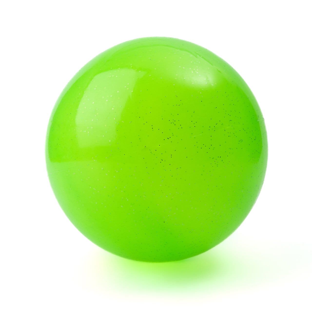 Rubberen speelbal | Groene glitter