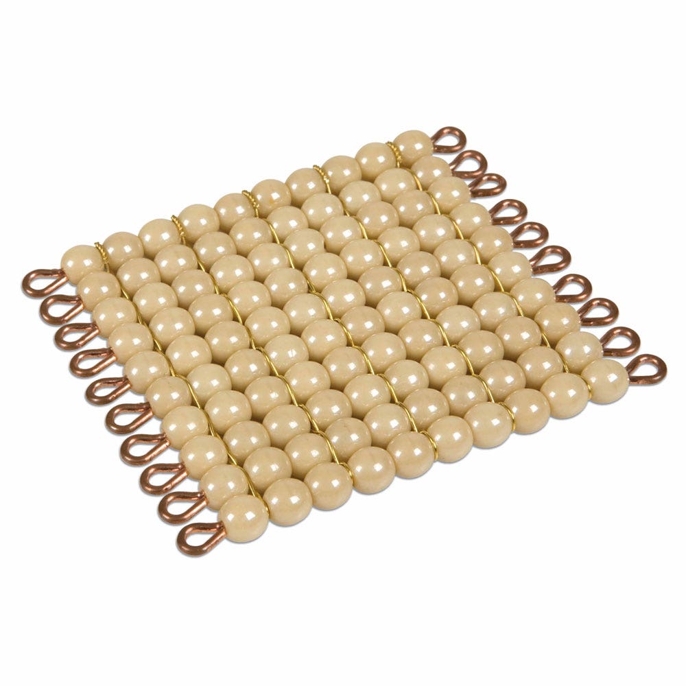 Gouden kwadraat, 10 x 10 kralen: losse kralen glas