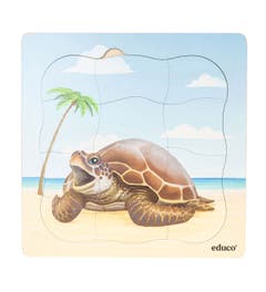 Groeipuzzel | Zeeschildpad - Strand | Educo
