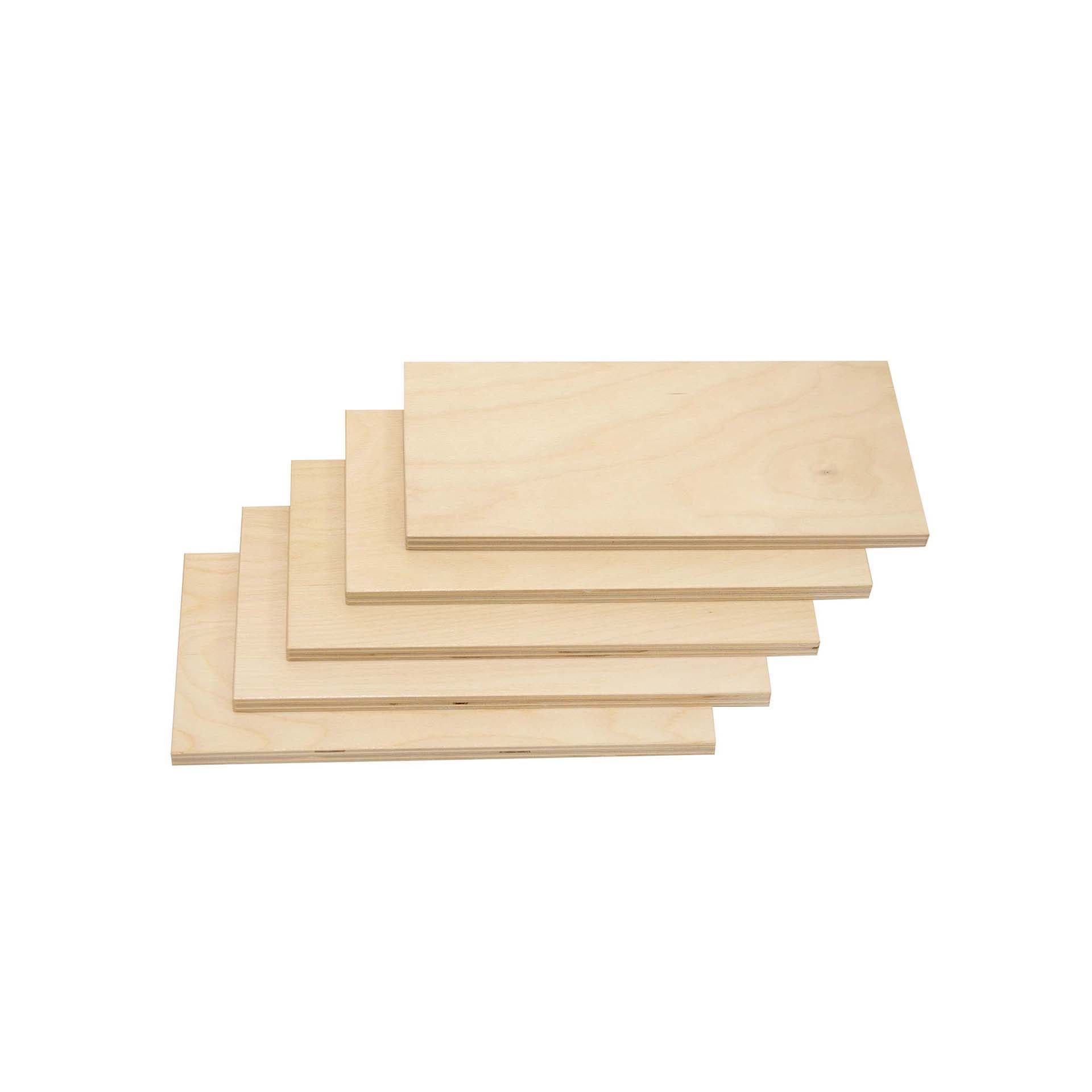 Grote houten bouwplaten | 12,5 x 25 cm (5 stuks)