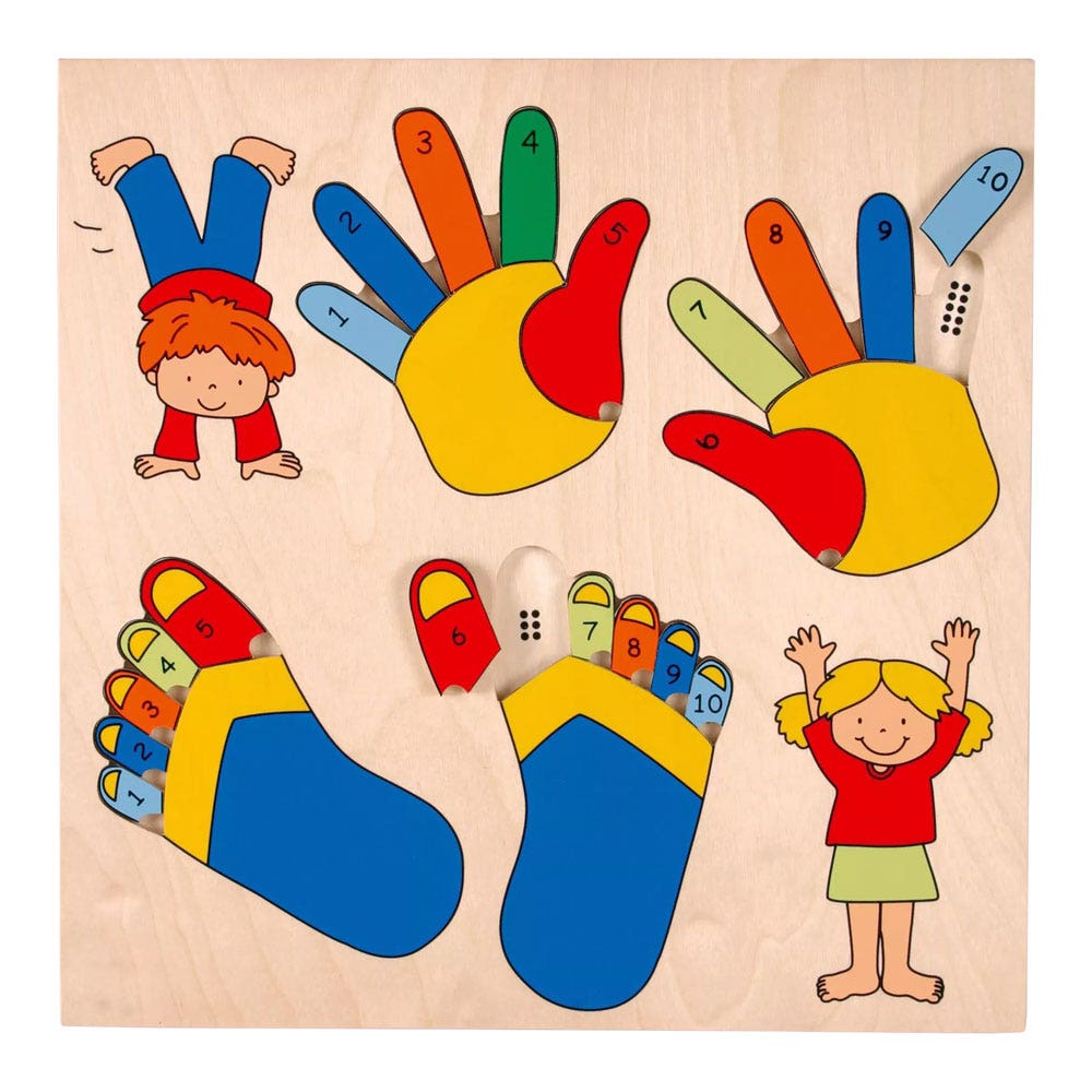 Inlegpuzzel | Educo | 20 stukjes | Handen en voeten