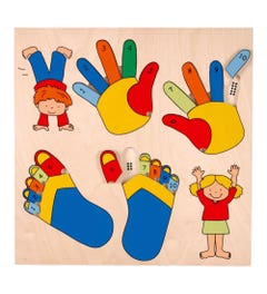 Inlegpuzzel | Educo | 20 stukjes | Handen en voeten