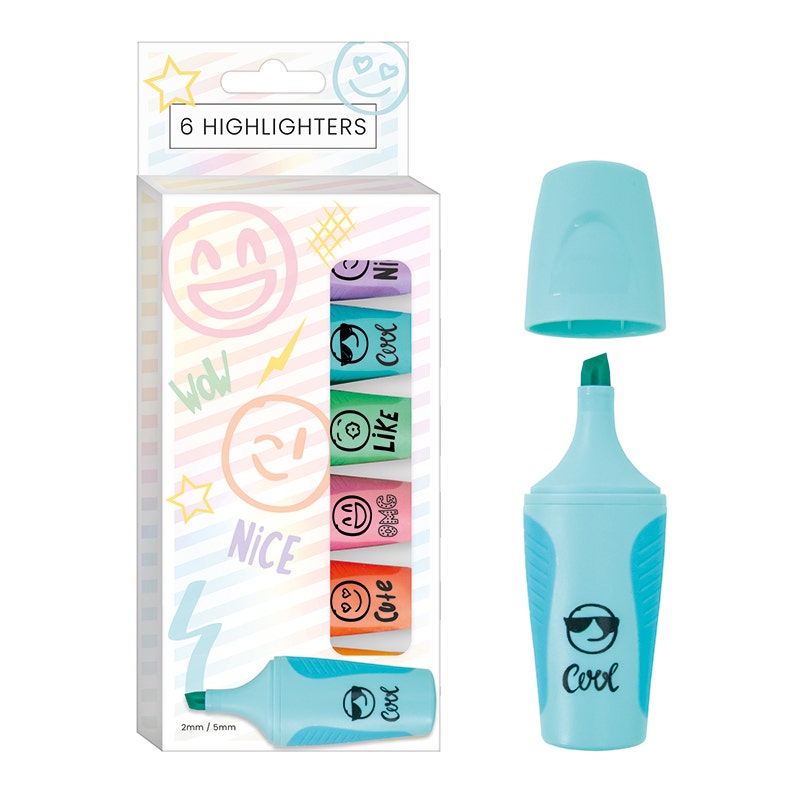 Highlighters happy pastel 6 stuks