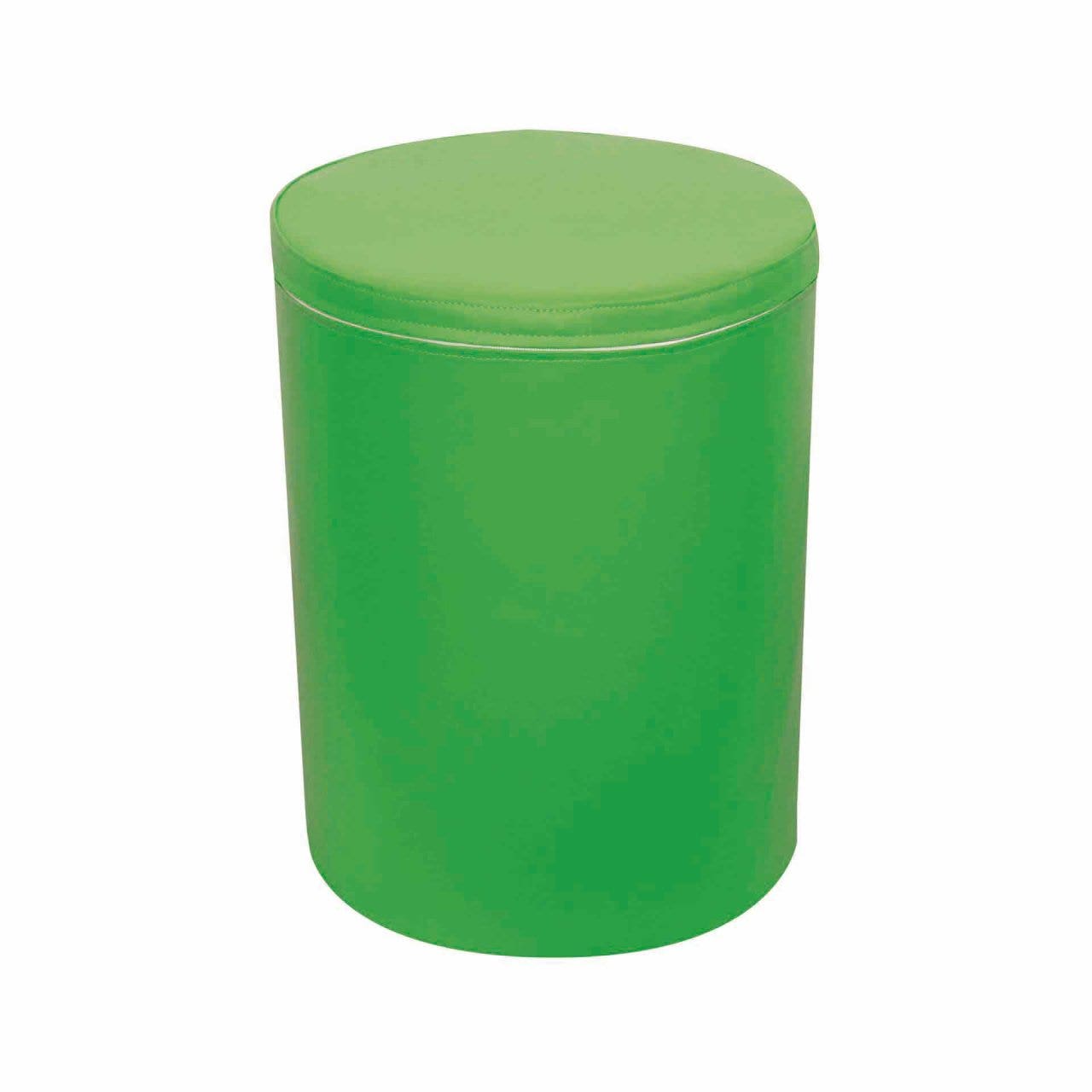 Zachte hocker met kunstleer | Groen