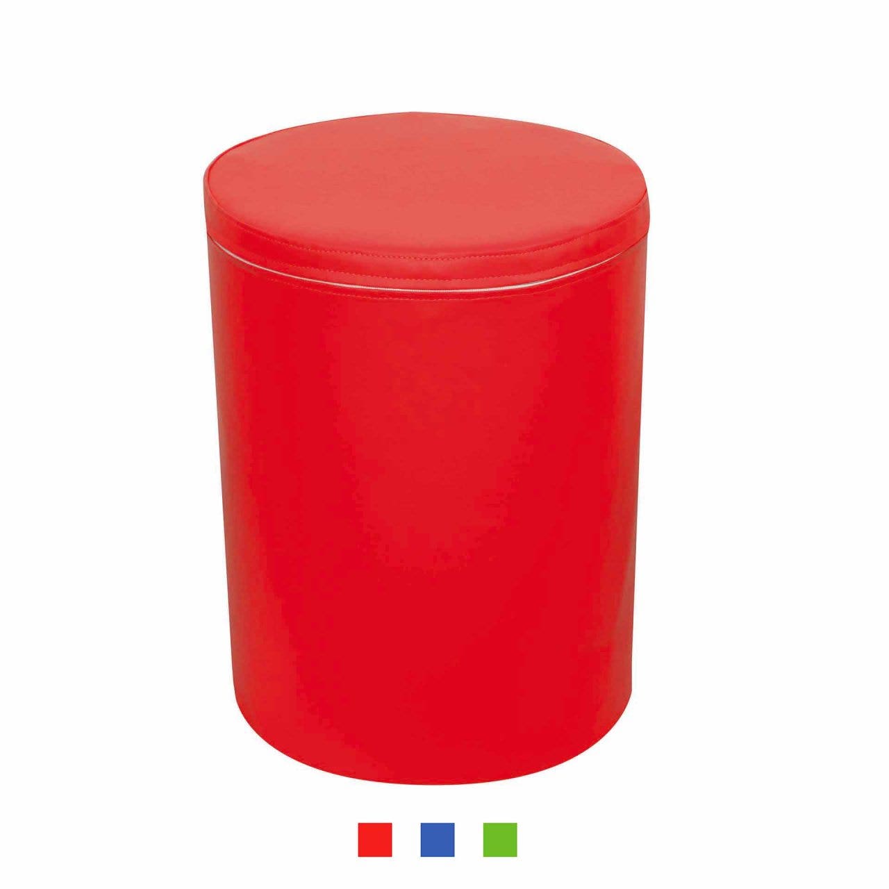 Zachte hocker met kunstleer | Rood