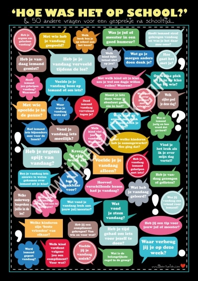 Poster '50 vragen over school' - A3