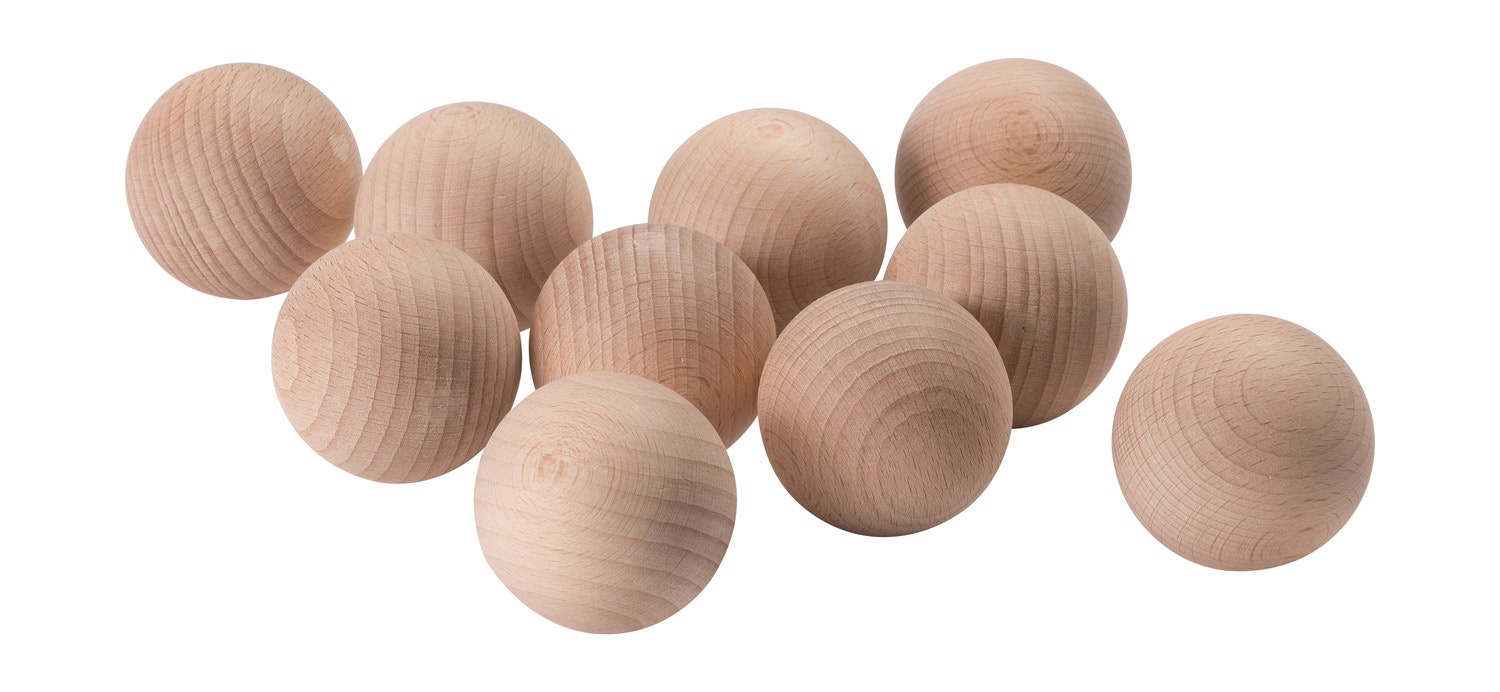 Houten ballen | Ø 5 cm | 10 stuks