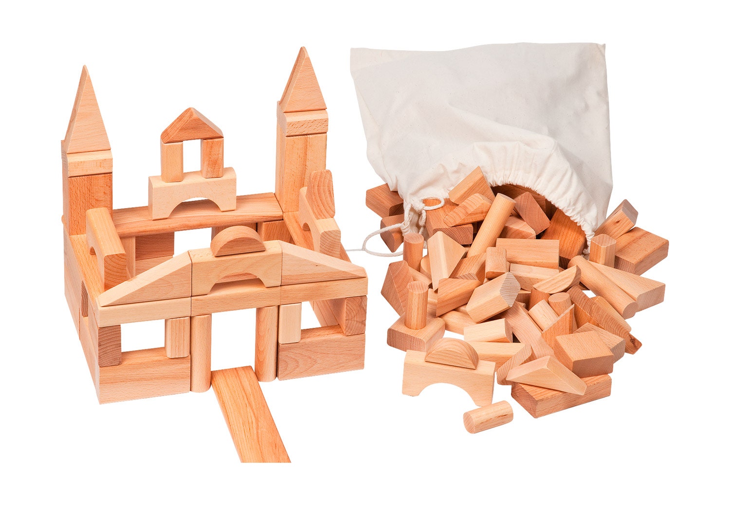 Houten bouwblokken | 113-delig