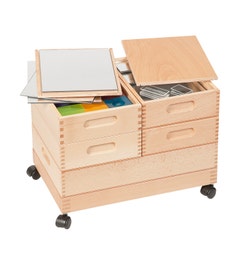 Houten bouwblokken in verrijdbare kist | 426-delig