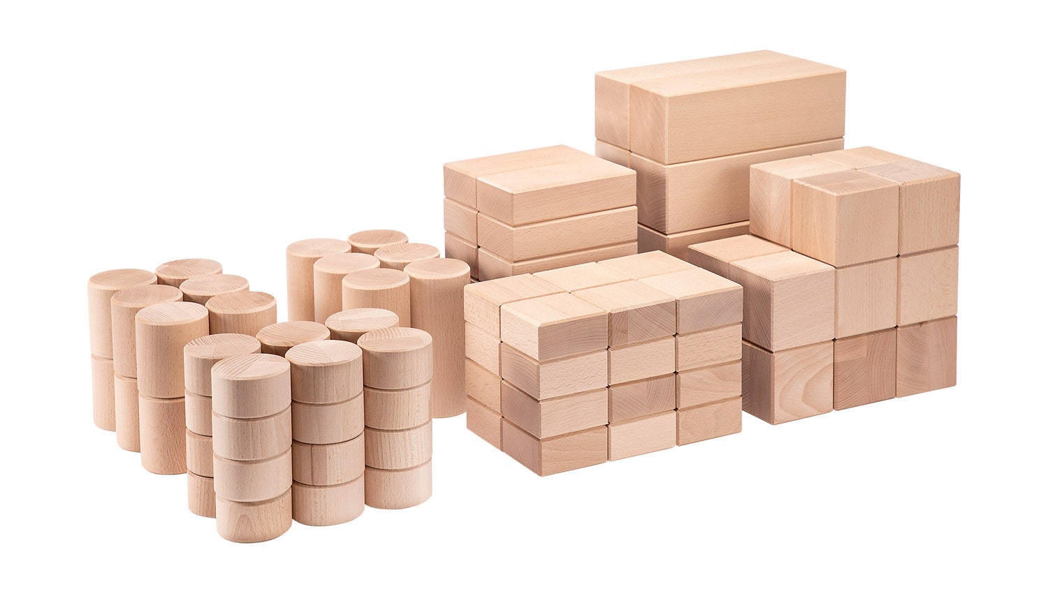 Houten bouwblokken XL | Uhl | Uitbreidingsset 1 (102 stuks)
