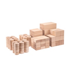 Houten bouwblokken XL | Uhl | Uitbreidingsset 1 (102 stuks)