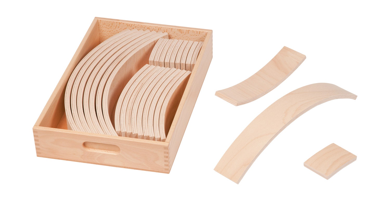 Houten bouwbogen in kist | Groot | 28 stuks