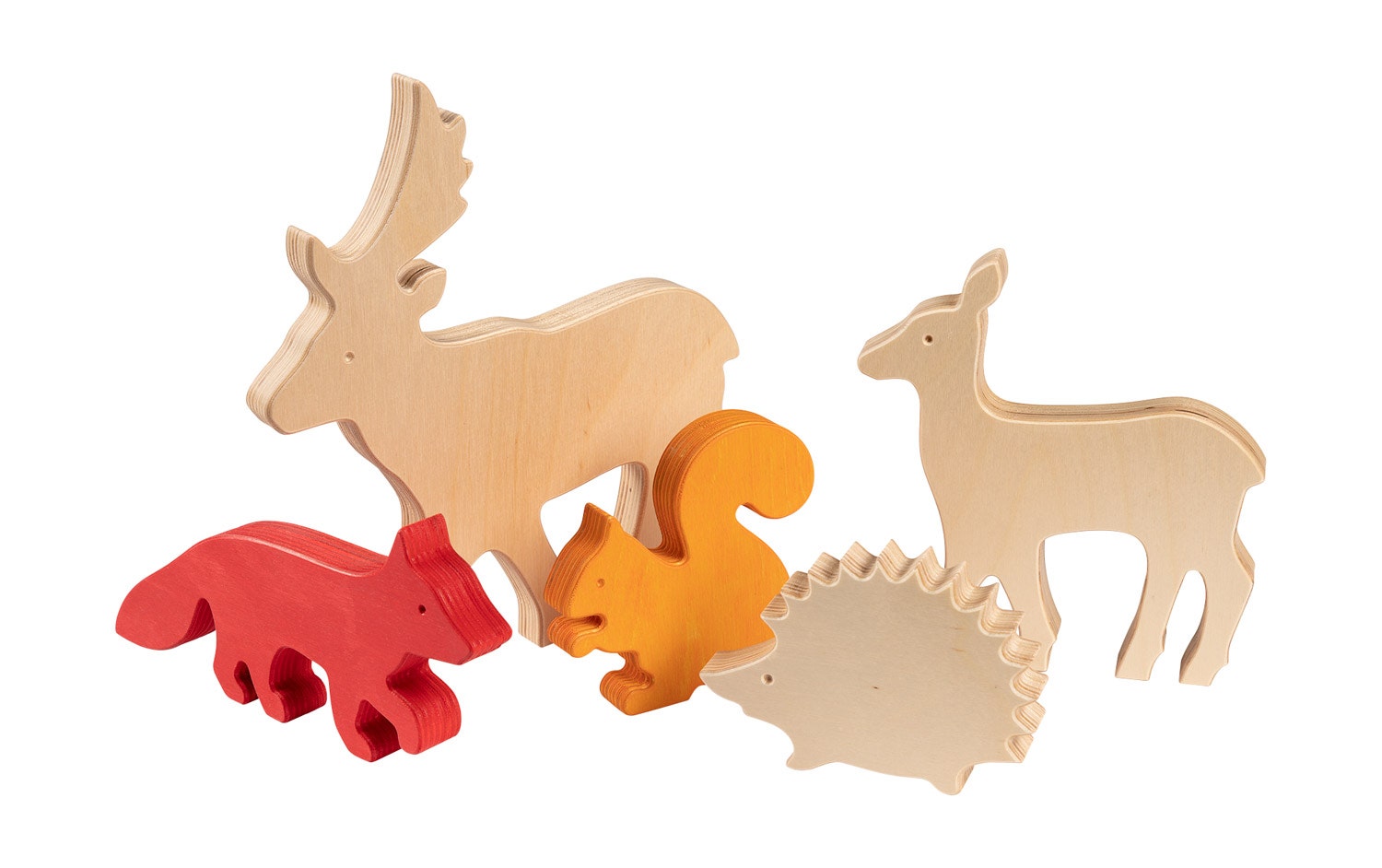 Houten dieren speelfiguren| Bosdieren