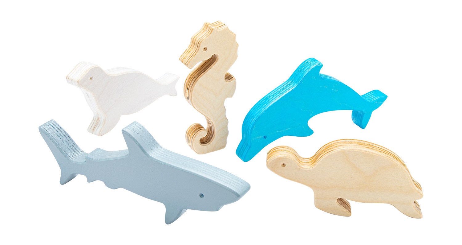 Houten dieren speelfiguren | Zeedieren