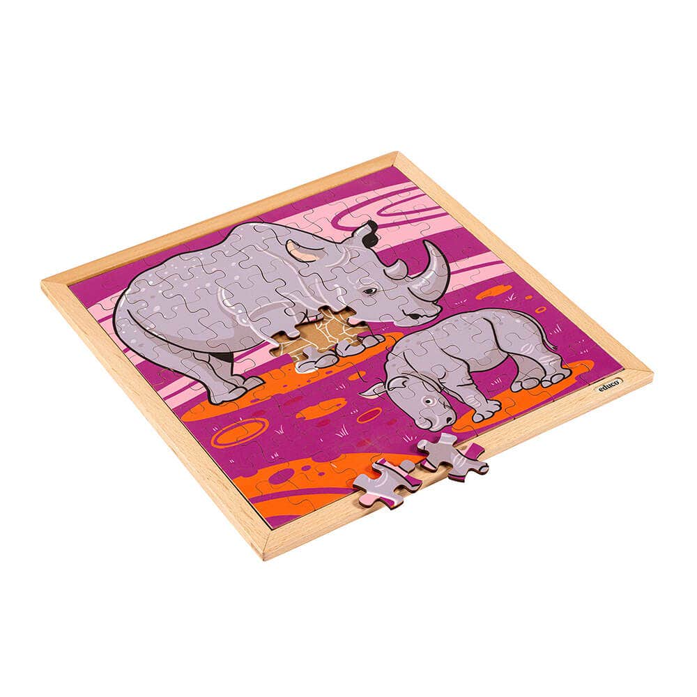 Dierenpuzzel | Neushoorn | Educo