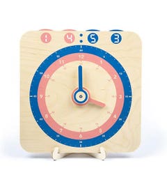 Houten digitale en analoge 24 uurs demonstratieklok