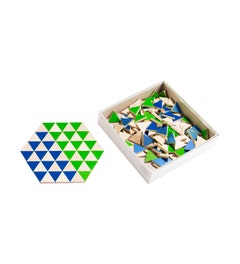 Houten driehoekjes | Groen, blauw en naturel (400 stuks)