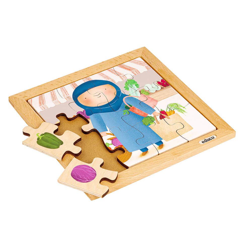 Dubbelzijdige puzzel | Educo | Groente