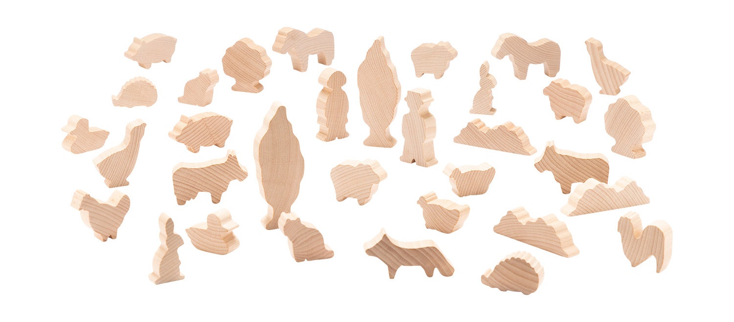 Houten figuren | Boerderij | 33-delig