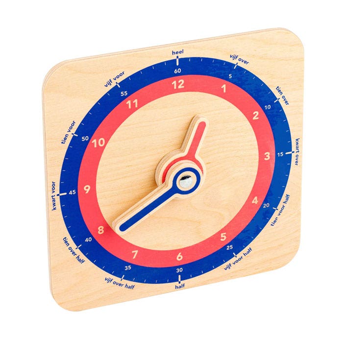 Houten klokje met woorden