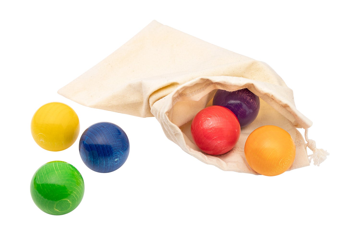 Houten regenboog ballen | Ø 4 cm | 6 stuks