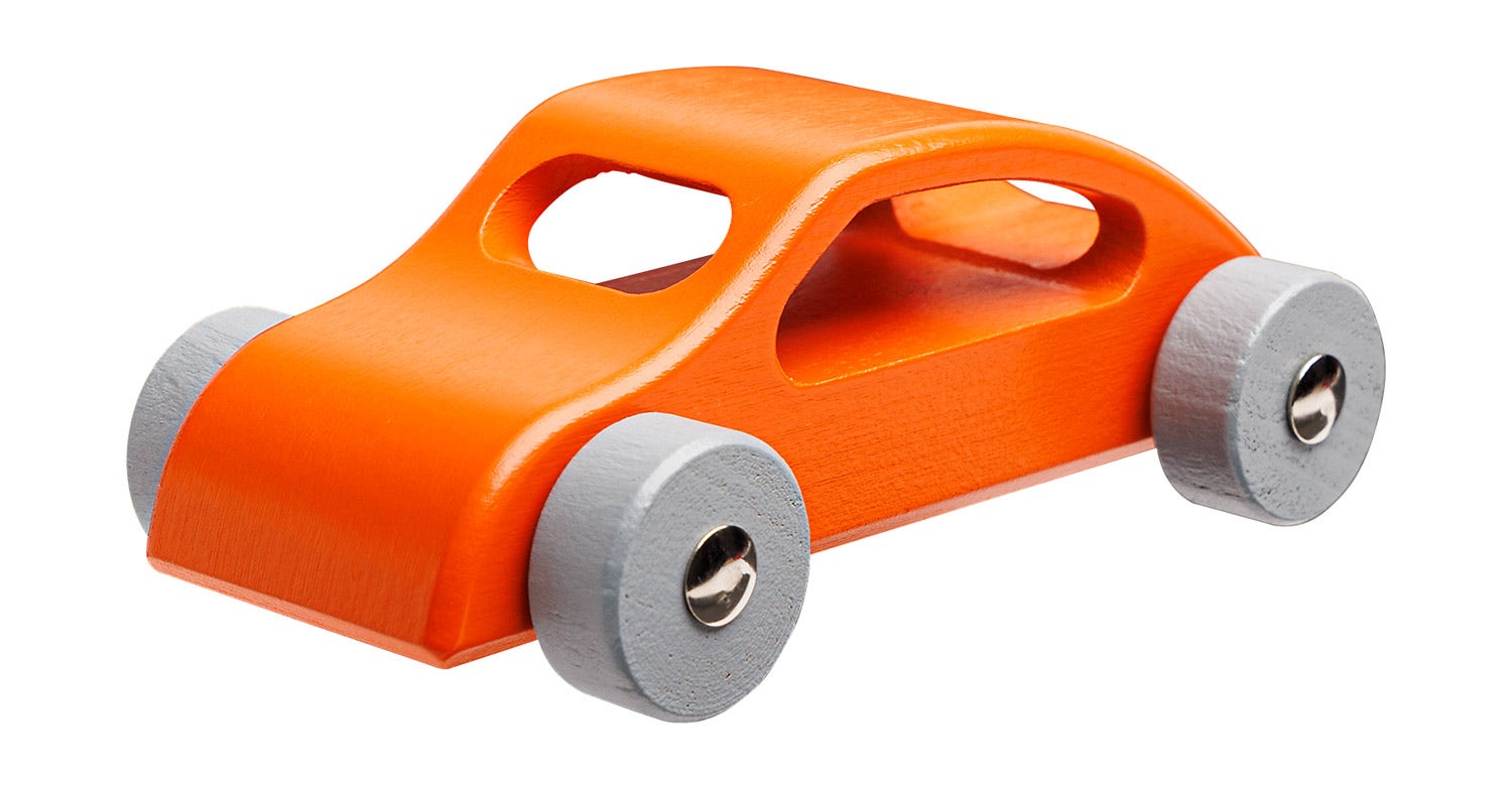 Houten speelgoedauto | Sportwagen | Oranje