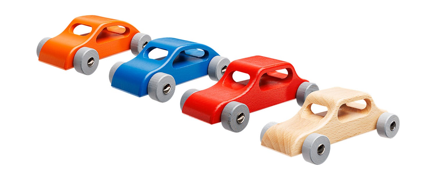 Houten speelgoedauto_s | Sportwagen | Set van 4