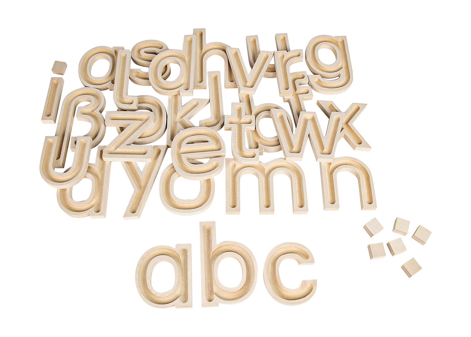 Houten voelletters | Kleine letters