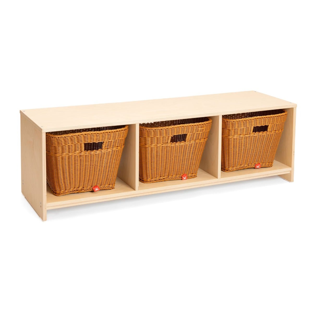 Houten kinderbank | 3 vakken | 120 x 37 x 35 cm