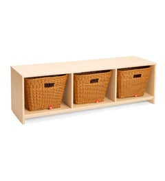 Houten kinderbank | 3 vakken | 120 x 37 x 35 cm