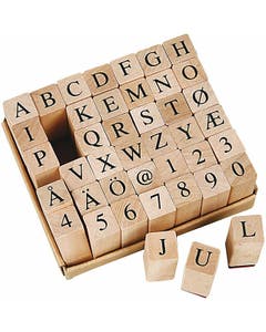 Houten stempel alfabet - Cijfers en letters