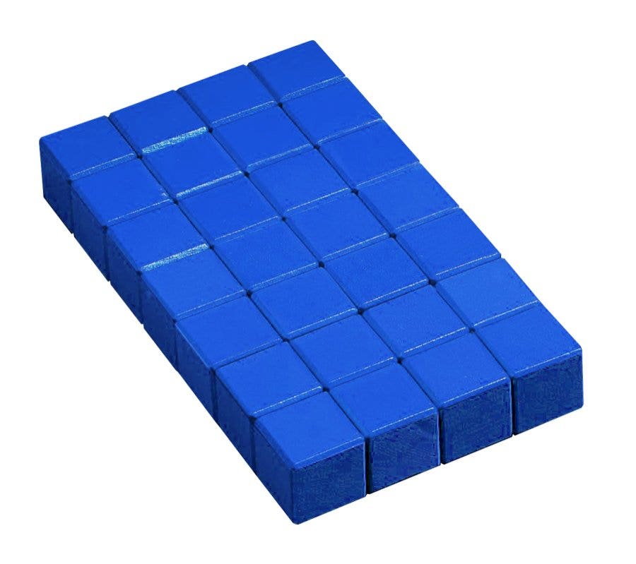 Houten kubussen met afgeronde hoekjes | 3 x 3 cm | Blauw (28 st.)
