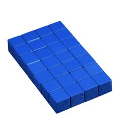 Houten kubussen met afgeronde hoekjes | 3 x 3 cm | Blauw (28 st.)