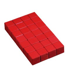 Houten kubussen met afgeronde hoekjes | 3 x 3 cm | Rood (28 st.)