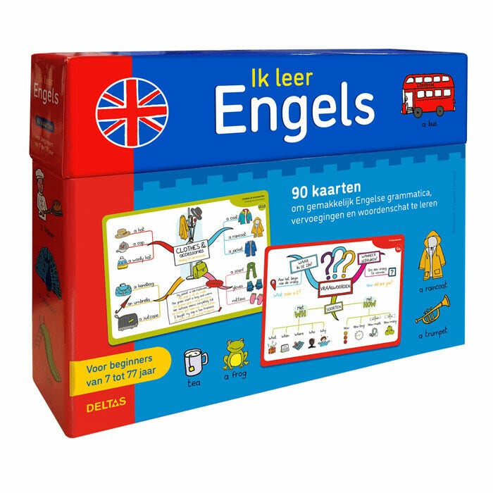Ik Leer Engels - Mindmaps - 90 kaarten om Engelse grammatica, vervoegingen en woordenschat te leren