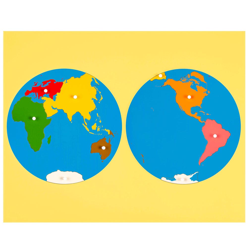 Inlegkaart werelddelen - Azië zicht